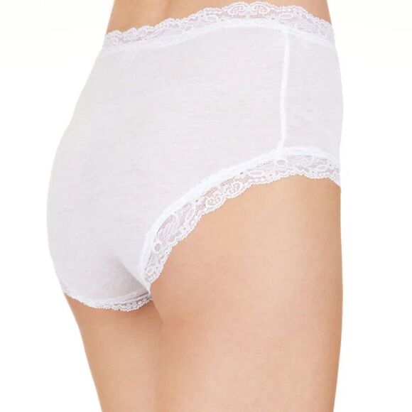 NWT New Only Hearts Organic Cotton Pink Lace High Waist Brief Underwear Small - Picture 2 of 7